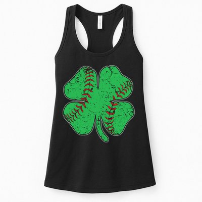 St Patrick's Day Baseball Catcher Pitcher Shamrock Womens Tank Top