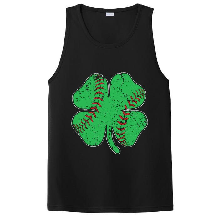 St Patrick's Day Baseball Catcher Pitcher Shamrock PosiCharge Competitor Tank