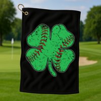St Patrick's Day Baseball Catcher Pitcher Shamrock Golf Towel