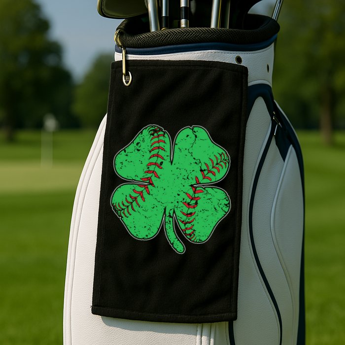 St Patrick's Day Baseball Catcher Pitcher Shamrock Golf Towel