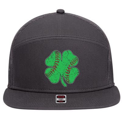 St Patrick's Day Baseball Catcher Pitcher Shamrock 7 Panel Mesh Trucker Snapback Hat