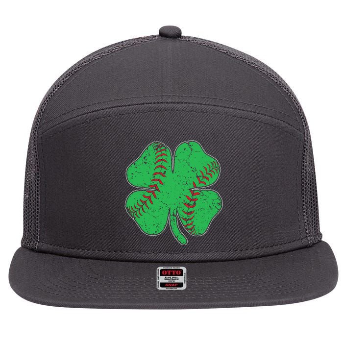 St Patrick's Day Baseball Catcher Pitcher Shamrock 7 Panel Mesh Trucker Snapback Hat