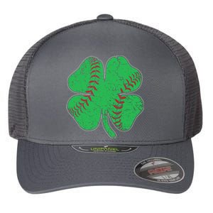 St Patrick's Day Baseball Catcher Pitcher Shamrock Flexfit Unipanel Trucker Cap