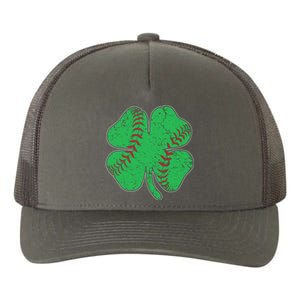 St Patrick's Day Baseball Catcher Pitcher Shamrock Yupoong Adult 5-Panel Trucker Hat