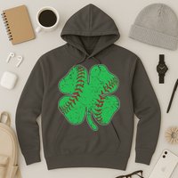 St Patrick's Day Baseball Catcher Pitcher Shamrock Hoodie