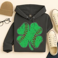St Patrick's Day Baseball Catcher Pitcher Shamrock Hoodie