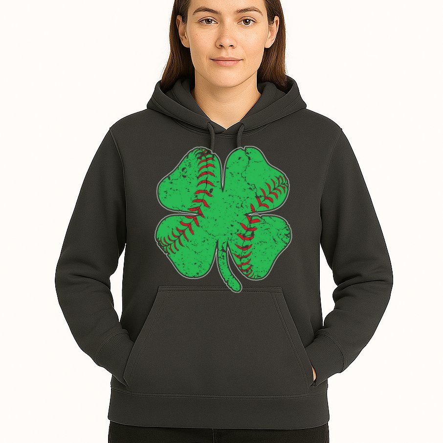 St Patrick's Day Baseball Catcher Pitcher Shamrock Hoodie