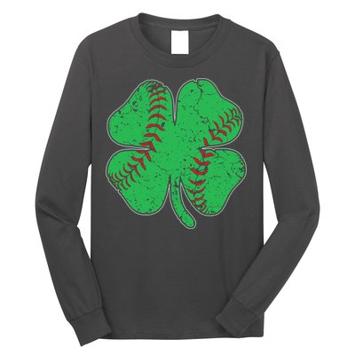 St Patrick's Day Baseball Catcher Pitcher Shamrock Long Sleeve Shirt