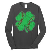 St Patrick's Day Baseball Catcher Pitcher Shamrock Long Sleeve Shirt