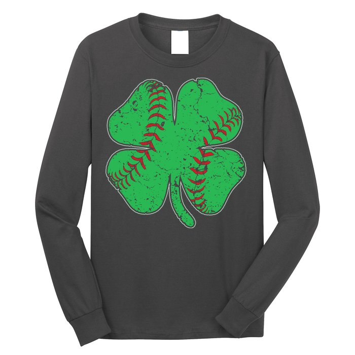 St Patrick's Day Baseball Catcher Pitcher Shamrock Long Sleeve Shirt