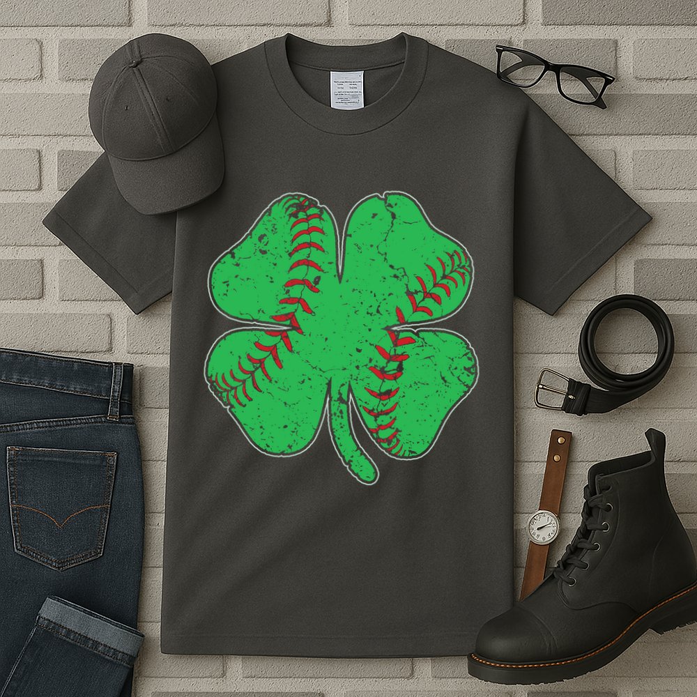 St Patrick's Day Baseball Catcher Pitcher Shamrock Tall T-Shirt