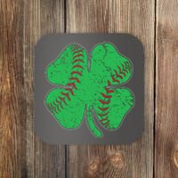 St Patrick's Day Baseball Catcher Pitcher Shamrock Coaster