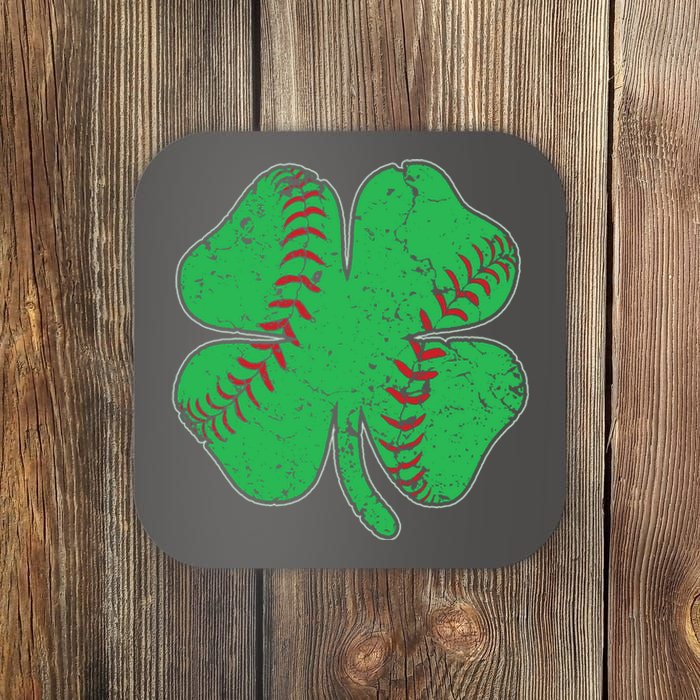 St Patrick's Day Baseball Catcher Pitcher Shamrock Coaster