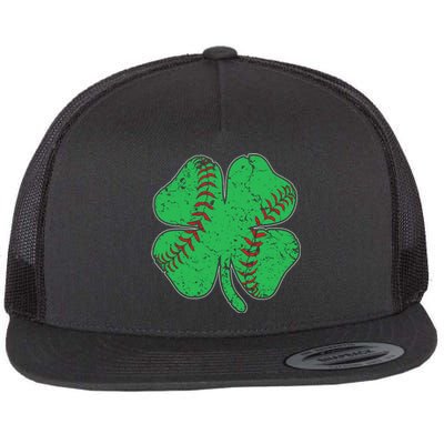 St Patrick's Day Baseball Catcher Pitcher Shamrock Flat Bill Trucker Hat