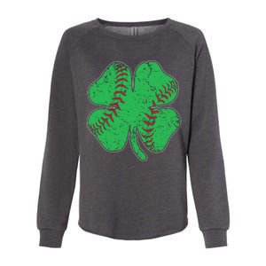 St Patrick's Day Baseball Catcher Pitcher Shamrock Womens California Wash Sweatshirt