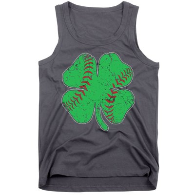 St Patrick's Day Baseball Catcher Pitcher Shamrock Tank Top