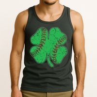 St Patrick's Day Baseball Catcher Pitcher Shamrock Tank Top