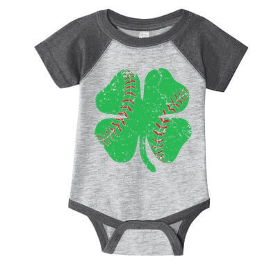 St Patrick's Day Baseball Catcher Pitcher Shamrock Infant Baby Jersey Bodysuit