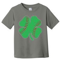 St Patrick's Day Baseball Catcher Pitcher Shamrock Toddler T-Shirt