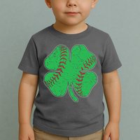 St Patrick's Day Baseball Catcher Pitcher Shamrock Toddler T-Shirt