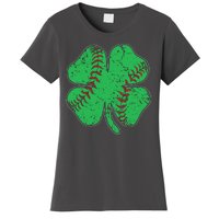 St Patrick's Day Baseball Catcher Pitcher Shamrock Women's T-Shirt