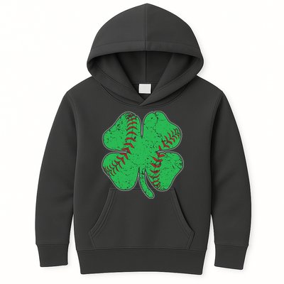St Patrick's Day Baseball Catcher Pitcher Shamrock Kids Hoodie