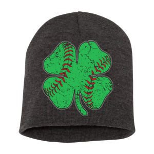 St Patrick's Day Baseball Catcher Pitcher Shamrock Short Acrylic Beanie