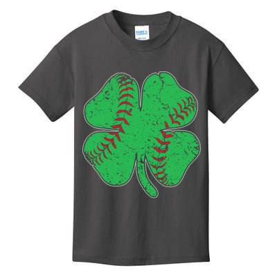 St Patrick's Day Baseball Catcher Pitcher Shamrock Kids T-Shirt