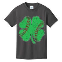 St Patrick's Day Baseball Catcher Pitcher Shamrock Kids T-Shirt