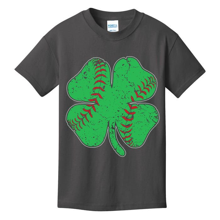 St Patrick's Day Baseball Catcher Pitcher Shamrock Kids T-Shirt