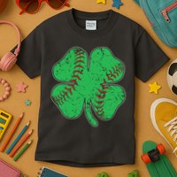 St Patrick's Day Baseball Catcher Pitcher Shamrock Kids T-Shirt