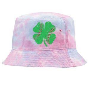 St Patrick's Day Baseball Catcher Pitcher Shamrock Tie-Dyed Bucket Hat