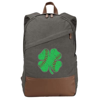 St Patrick's Day Baseball Catcher Pitcher Shamrock Cotton Canvas Backpack