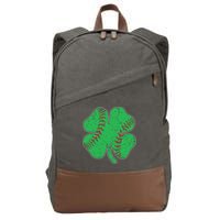 St Patrick's Day Baseball Catcher Pitcher Shamrock Cotton Canvas Backpack
