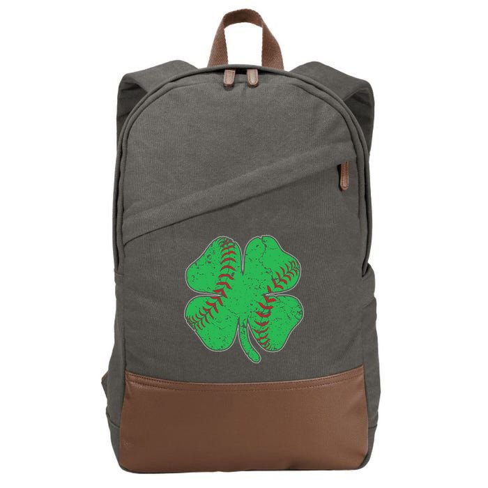 St Patrick's Day Baseball Catcher Pitcher Shamrock Cotton Canvas Backpack