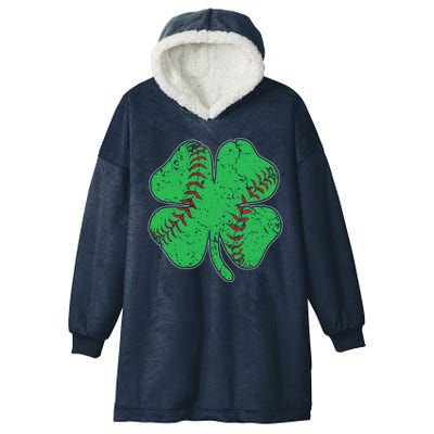 St Patrick's Day Baseball Catcher Pitcher Shamrock Hooded Wearable Blanket