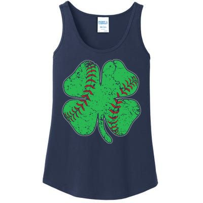 St Patrick's Day Baseball Catcher Pitcher Shamrock Ladies Essential Tank