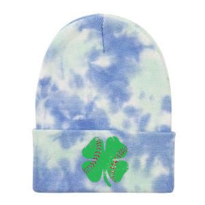 St Patrick's Day Baseball Catcher Pitcher Shamrock Tie Dye 12in Knit Beanie