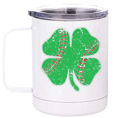 St Patrick's Day Baseball Catcher Pitcher Shamrock 12 oz Stainless Steel Tumbler Cup