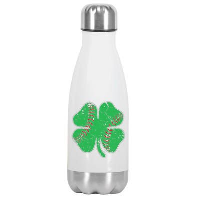 St Patrick's Day Baseball Catcher Pitcher Shamrock Stainless Steel Insulated Water Bottle