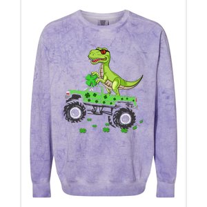 St Patricks day dinosaur Monster turck trex Colorblast Crewneck Sweatshirt