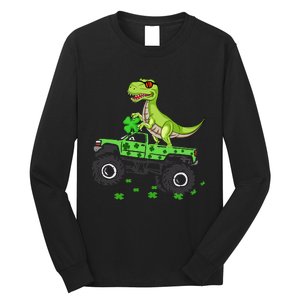 St Patricks day dinosaur Monster turck trex Long Sleeve Shirt