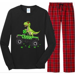 St Patricks day dinosaur Monster turck trex Long Sleeve Pajama Set