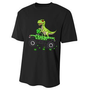 St Patricks day dinosaur Monster turck trex Performance Sprint T-Shirt