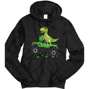 St Patricks day dinosaur Monster turck trex Tie Dye Hoodie