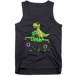 St Patricks day dinosaur Monster turck trex Tank Top