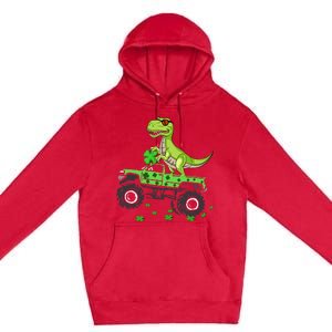 St Patricks day dinosaur Monster turck trex Premium Pullover Hoodie