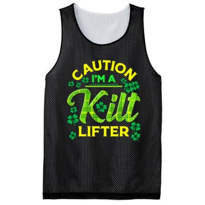 St Patrick's Day Caution I'm A Kilt Lifter Mesh Reversible Basketball Jersey Tank