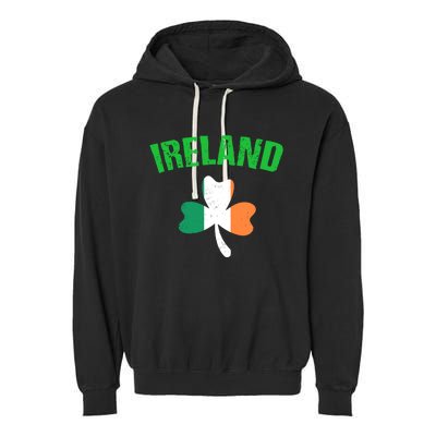 St Patrick's Day Ireland Flag Shamrock Symbol Funny Gift Garment-Dyed Fleece Hoodie