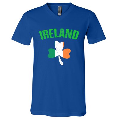 St Patrick's Day Ireland Flag Shamrock Symbol Funny Gift V-Neck T-Shirt